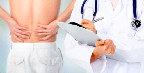 the doctor prescribes a treatment for back pain